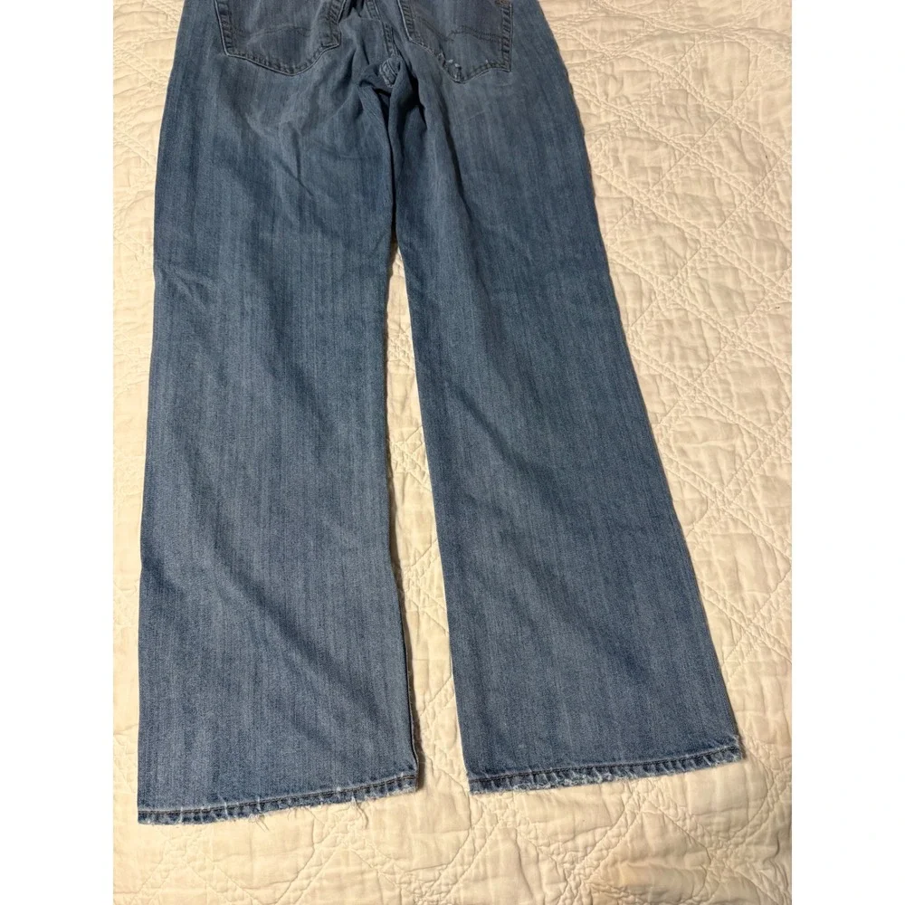 Lucky Brand 181 Relaxed Straight Mens Blue Distressed Denim Jeans 33x34